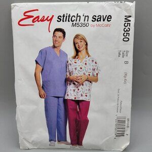 McCalls Unisex Scrubs Sewing Pattern Adults M5350 Stitch N Save